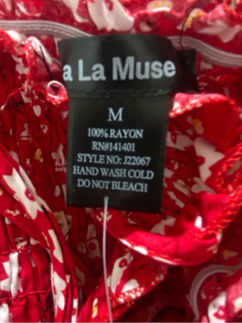 Muse Red Floral Smocked Mini Dress - Picture 3 of 8